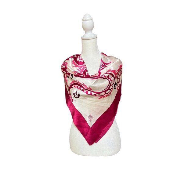 Chloé Accessories - Chloe Dao 100% Silk Zeta Tau Alpha Think Pink Scarf Wrap Shawl Pink